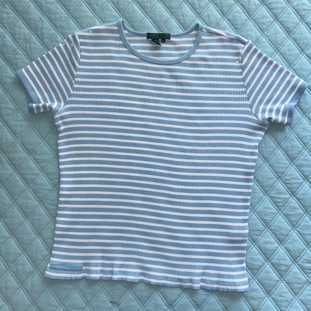 Ralph Lauren’s Shirt Women Size XL Light Blue and White Stripes
